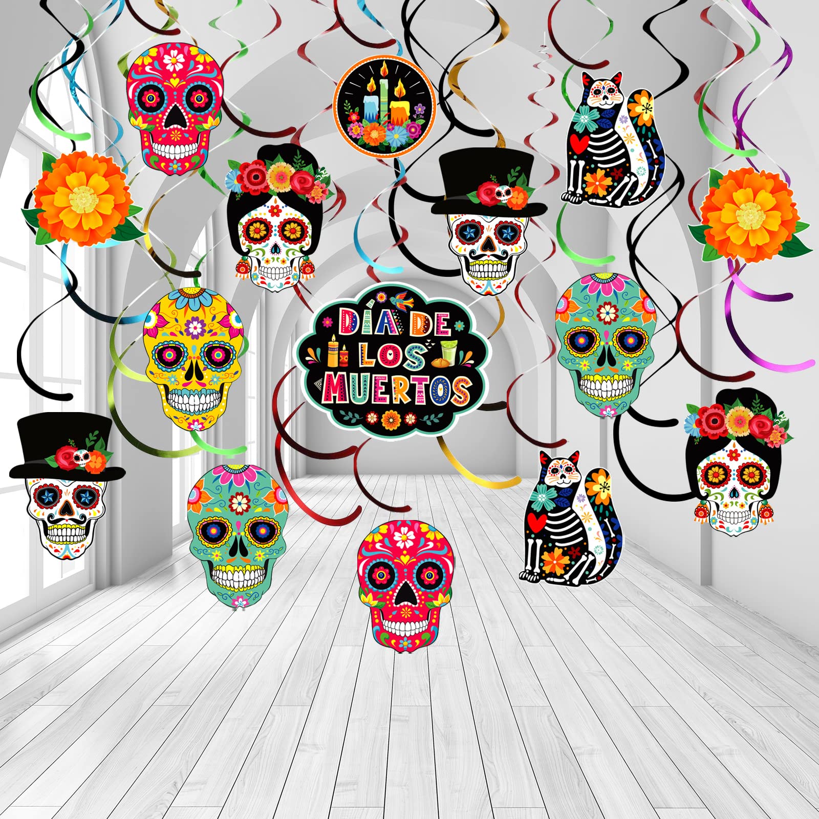 Amazon.co.jp: 死者の日 デコレーション Dia De Los Muertos 吊り渦